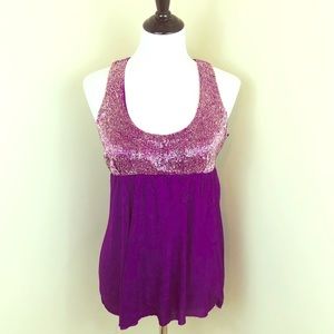 Purple beaded Racerback top